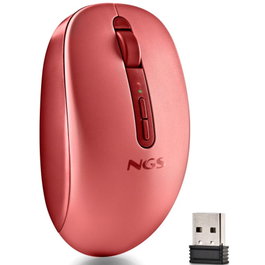 NGS Fog Dual Ratón Ergonómico Inalámbrico Rojo